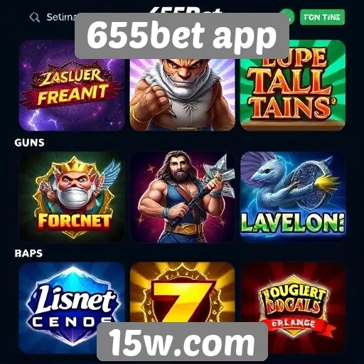 Exploração dos jogos disponíveis no 655bet app